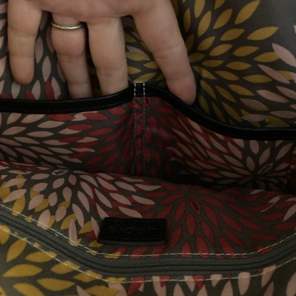 Lodis Black Leather Purse, Shoulder bag, Floral lining - Picture 10 of 16